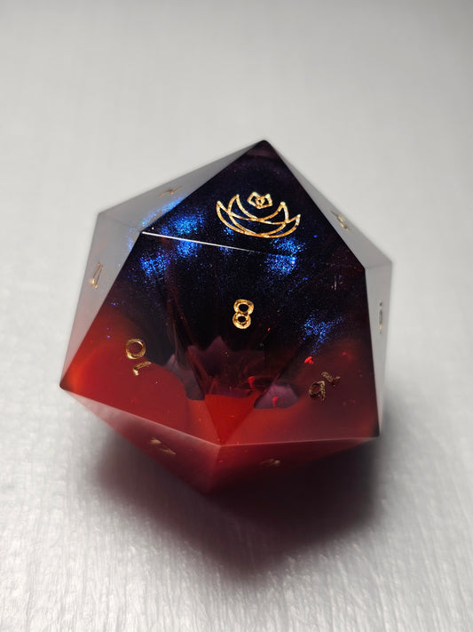 Lunar Obsidian 33mm Chonk D20